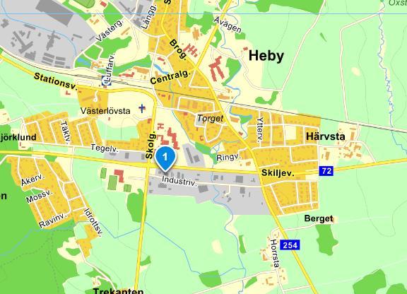 Bilaga 5 Vägbeskrivning Verksamhetslokalen ligger i Heby, ca 3 mil från Uppsala, 3 mil från Enköping och ca 1 timme från Solna.