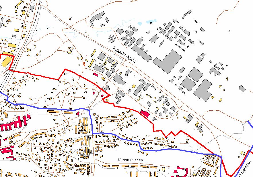 7. Område E Uddevallavägen/Yttre Ringleden/ Industrivägen, norra delen Det geografiska området avgränsas i söder av skyddslinjen, i norr av Industrivägen, i väster av Uddevallavägen och i öster av