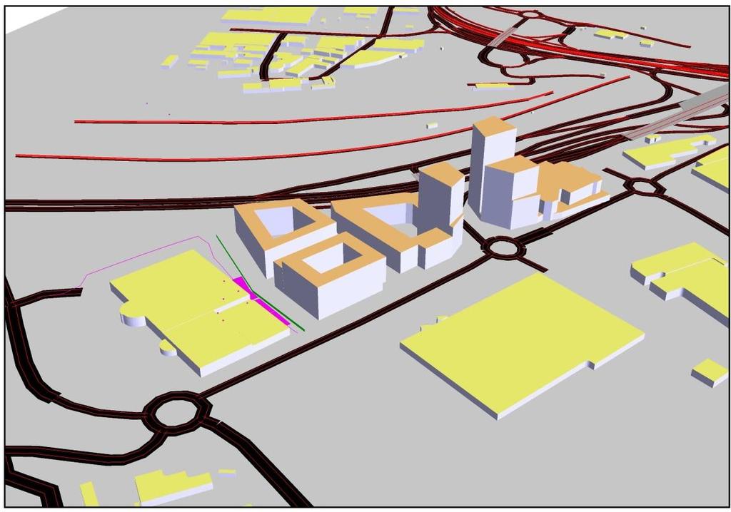 4.3 Bullernivåer inom bostad från industriverksamhet Planerade bostäder återfinns i byggnader norr om trafikplatsen. Bostäder utgörs av såväl vårdboende som bostadslägenheter.