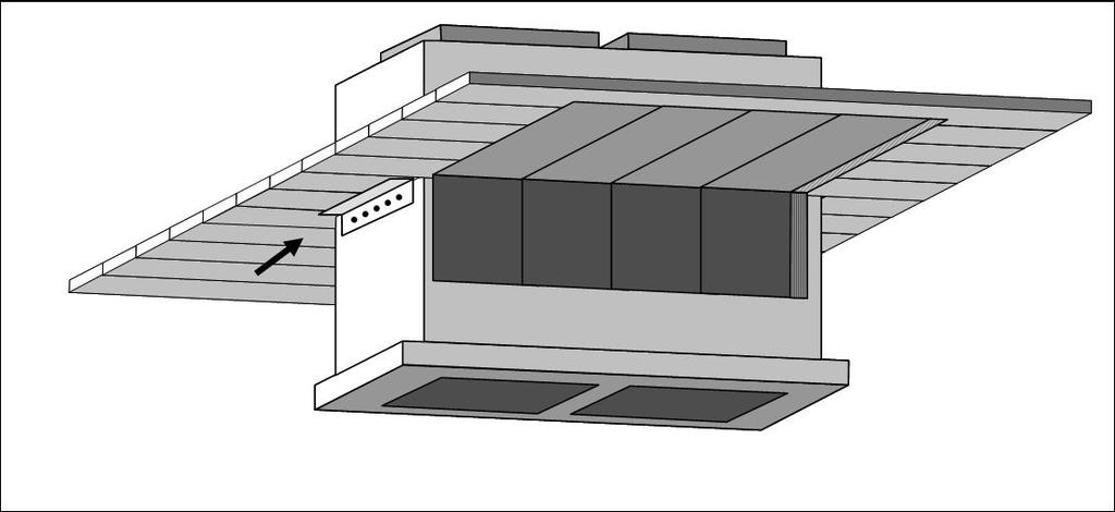 Bild 2: Använd montagebeslagen på ovansidan för fastsättning mot taket. Täta sedan genomföringen mot taket på vedertaget sätt.