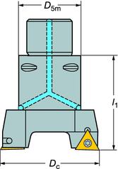 Adapter mm (tum) Skärtyp 1) Dc min max. Kopplingsstorlek Ställvinkel κ r Ställvinkel ISO ANSI ic Beställningskod Beställningskod 25 32 C3 90 0 CC 06 CC...2(1.5) 1/4 391.68A-1-032 13 C06 B C3-391.