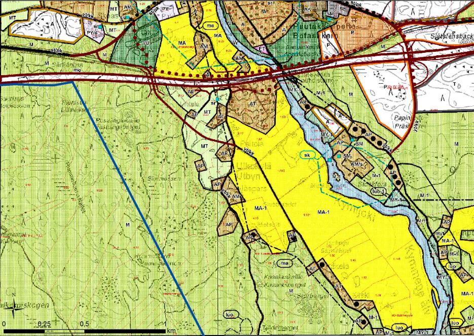 FCG DESIGN OCH PLANERING AB Planbeskrivning, utkast 18 (49) jord- och skogsbruksdominerat område (M).