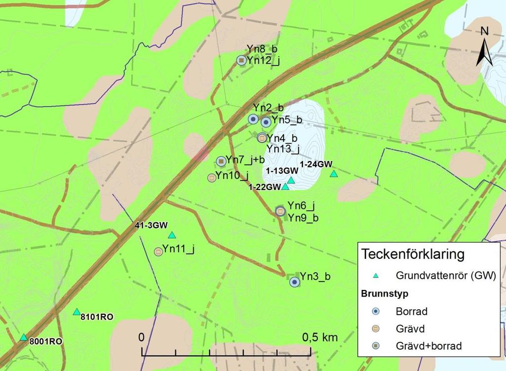8 Nuvarande förhållanden Området vid Ynnarp utgör vattenförekomst med miljökvalitetsnorm enligt VISS (SE620276-137588).