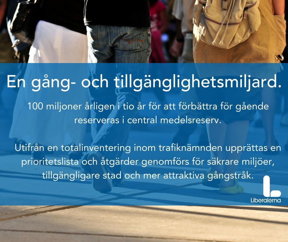 Gång- och tillgänglighetsmiljard Målet: Säkrare