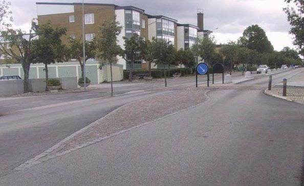Alternativ busskuddar Korsningen föreslås utformas med busskuddar, enligt