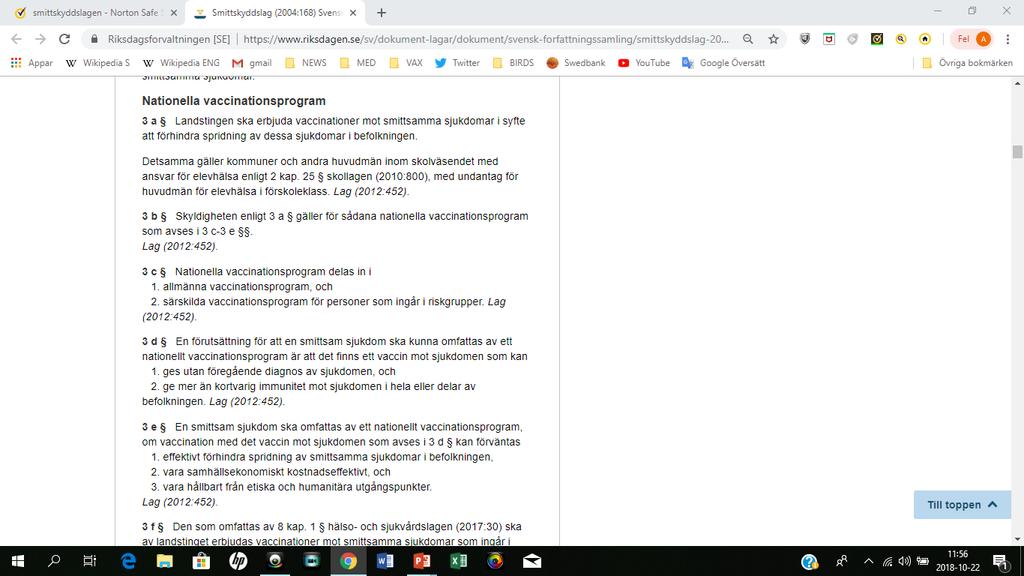 Vaccinationsprogram: Befolkningsperspektiv Regeringen