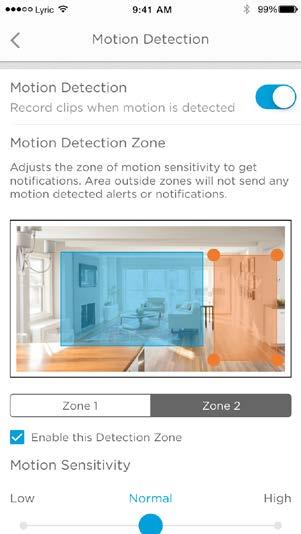 Ange detekteringszoner 6 7 8 Tryck på Zone (Zon ). Tryck på Enable this Detection Zone (Aktivera denna detekteringszon).