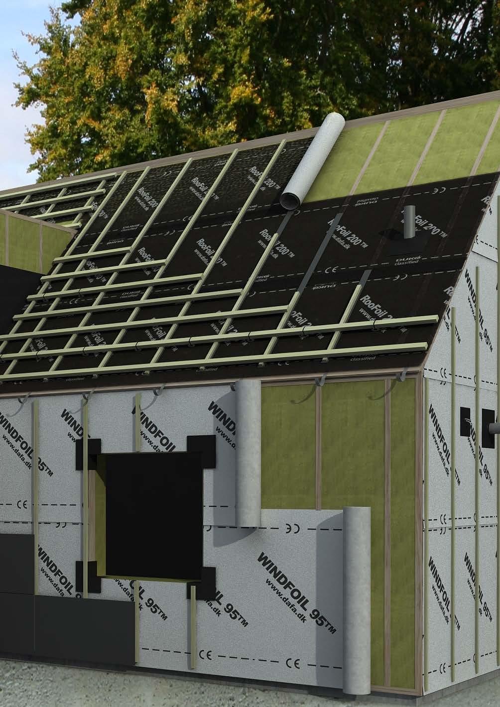 DAFA AirVent System många produkter, komplett system DAFA AirVent System är ett väl genomtänkt system av undertaks- och vindspärrslösningar som innehåller noggrant testade produkter för tätning av