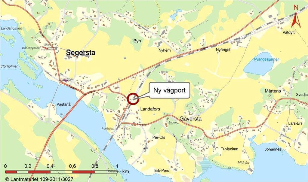 Figur 2. Samhället Segersta ligger längs Ljusnans norra strand. 3.