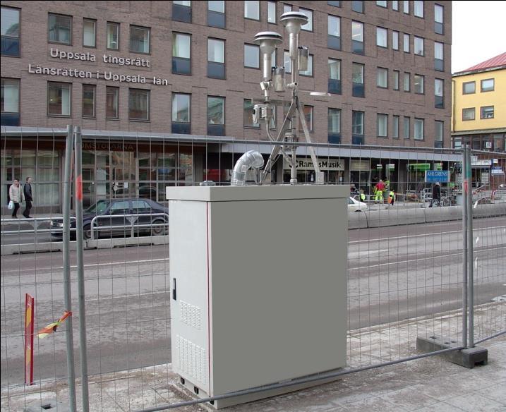 Kungsgatan som ligger ca 150 m NO om mätstationen trafikeras av drygt 13 000 fordon/dygn. Östra Sveriges Luftvårdsförbund.