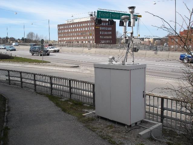 Hornsgatan passerar några hundra meter norr om mätplatsen och trafikeras där av ca 23 000 fordon per dygn. Östra Sveriges Luftvårdsförbund.