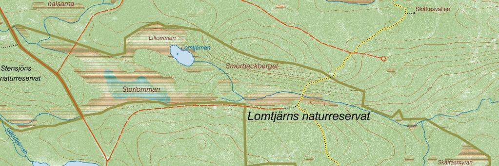 inmätt i fält Centrumkoordinater X: 6891492 Y: 1526539 Gräns för naturreservatet