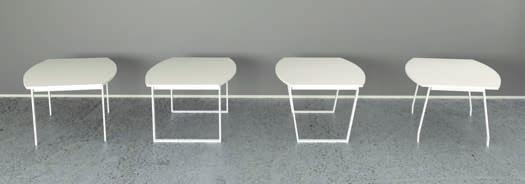 KONERENSBORD KONERENSBORD linar plus sid 88 bouli sid 95 Konferensbord TYPE evereras omonterat. Skiva i laminat. Metallstativ i vitt, svart eller silver. Välj bland ett flertal olika ben/stativ.