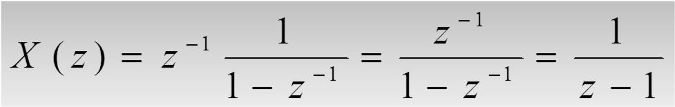 Ex. Beräkna transformen X(z) då x[n] är ett fördröjt enhetssteg x[n] = u[n-1] Lösning: Kombinera tidigare exempel med satsen om fördröjning TILLÄMPAD FYSIK OCH ELEKTRONIK, UMEÅ UNIVERSITET 25 Lägg