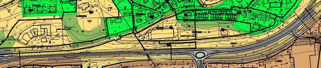 4.6 Vägförslag, delsträcka Skepparplatsen Industrigatan, 24/460 25/440 Figur 8 Delsträcka 24/460-25/440 4.6.1 Förutsättningar Den nya dragningen vid Skepparplatsen ansluter mot befintlig väg 562 (tidigare E4 södergående körfält) vid ca 24/460.