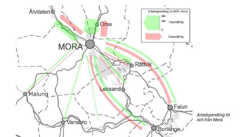 3.3. Lokalsamhälle och regional utveckling 3.3.1. Befolkning och bebyggelse Bebyggelsen är främst koncentrerad till Orsa och Mora tätorter.