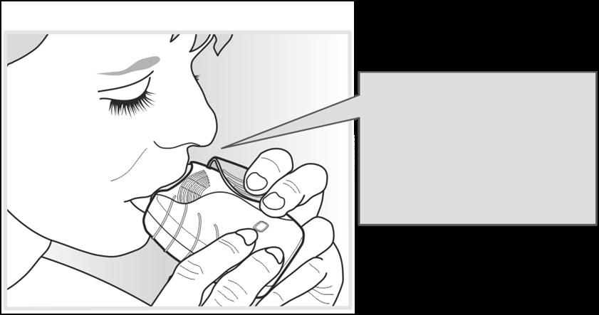 Ta med inhalatorn till apoteket för att få hjälp. Skaka aldrig inhalatorn. 3.