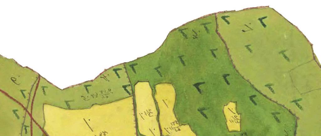 År 1762 gjordes en lantmäteriförrättning i syfte att staka ut tomter till de två gårdsbruken.