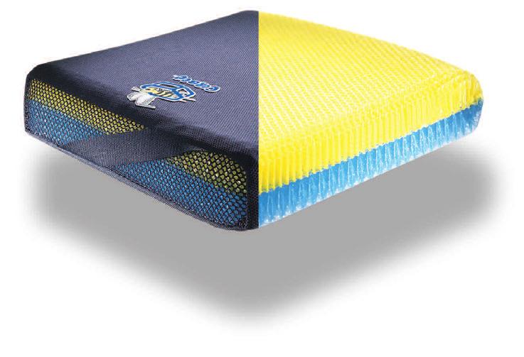 Sittdynan med bikakestruktur är mycket lätt (1,5kg), bara 2,5 cm hög, och bjuder på optimal tryckutjämning och komfort.