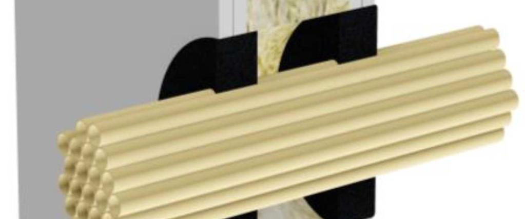 Kabelbunt, VP-rör i bunt diameter (Ø) El kabelbunt (d) Ø110 mm med kabel (d) Ø20 mm El kabelbunt (d) Ø110 mm med kabel (d) Ø14 mm EL VP-rör i bunt Ø110 mm med slangar (d) Ø14 mm Figur 11 Applicera