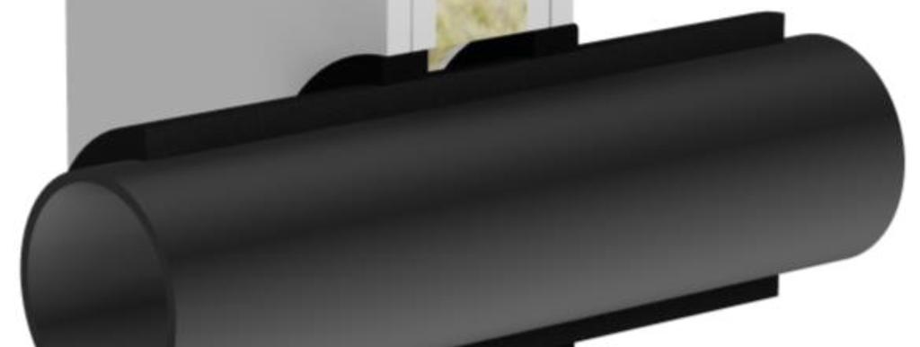 Rörtjocklek (t): 4,2 mm C/U Cellgummi typ Armaflex AF 13 mm, LS 300 mm 10 x 25 mm Med eller utan branddrev EI 60 Figur 8 Figur 7 Applicera FT Graphite runt rör på båda sidor av vägg.