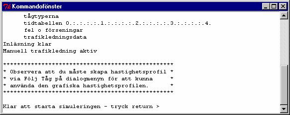 Ämne: Rapport T3 sida 9 (10) Klienten ansvarar för följande uppgifter: Figur 5 Klientens kommandofönster Sköta uppkoppling och kommunikation med servern. Välja en indatafil.