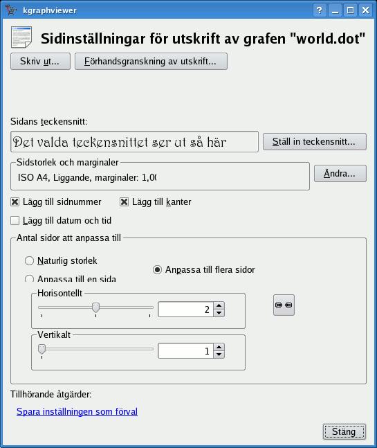 2 Utskrift av grafer Prova med knapparna Förhandsgranskning av utskrift eller Sidinställning för att utforska