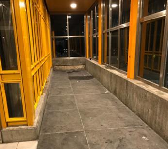 5 Övre tunnelbaneuppgån gen SL Gången upplevs som otrygg på grund av häng, samt att den ibland används som toa.