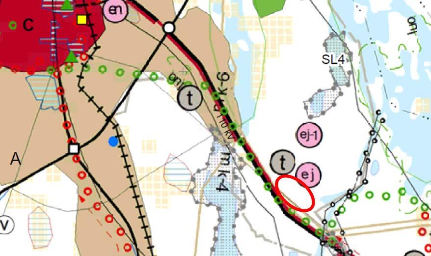 , TN 208-05-24 6:0 / :s bilaga: Bilaga B, TN 24.5.208 I den av stadsfullmäktige år 2008 godkända generalplanen (bild 5) är en stor del av området avsett för samhällsteknisk försörjning/ produktion och lagerhållning (ET/T).