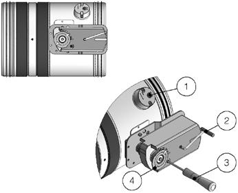 ÖVERSIKT Typ av mekanism Siemens (motoriserad version) 1. Strömställare för manuell stängning 2. Ställdon för manuell öppning 3. Skruvmejsel 4. Positionsindikator Belimo (motoriserad version) 1.