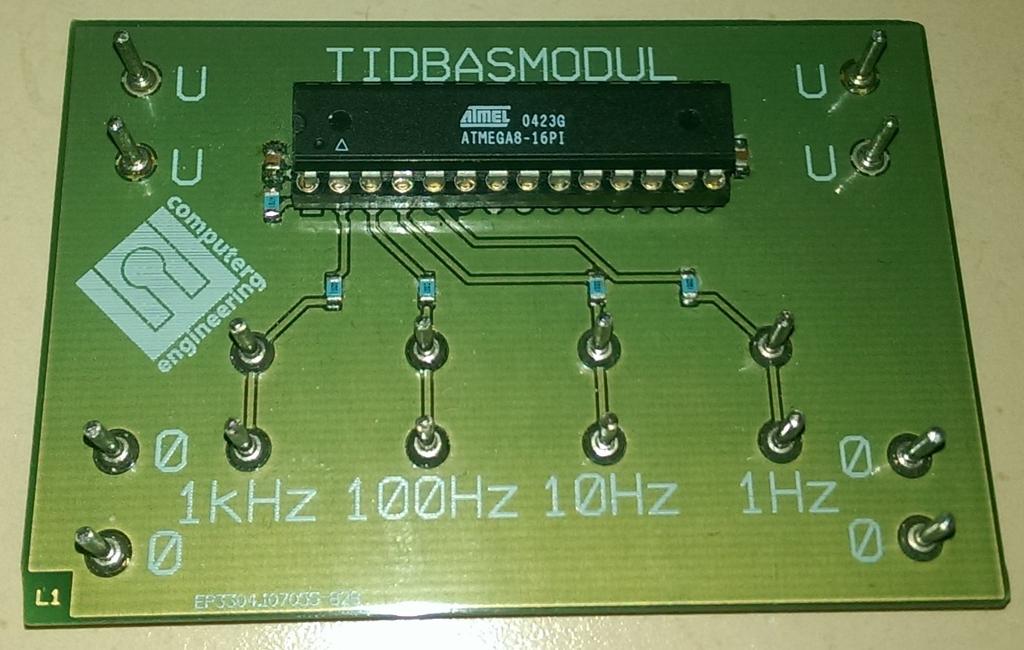 2.2. Tidbas Tidbasen ger flera utsignaler i form av pulser. Pulserna återkommer med frekvensen 1, 10, 100 och 1000 Hz.