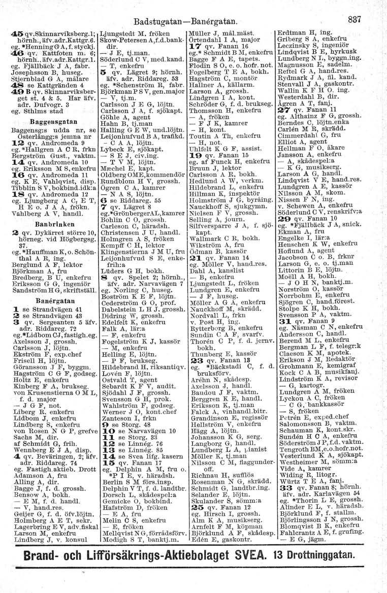 45 qv.skinnarvtksberg.l; hörnh., äfv.adr.kattgr.6. eg._*henningg A,f. styckj. 46 qv: Kattfoten m. 6; hörnh.. äfv.adr.kattgr.l. ego Fjäll"bäck' J A, fabr. Josephsson B, huseg.