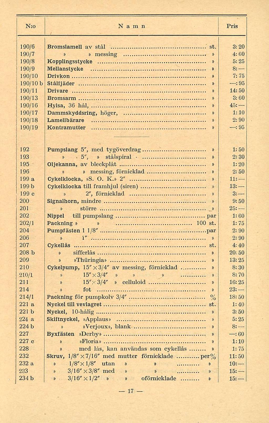 . 190/6 stål Bromslamell av st.