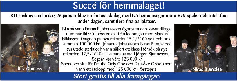 hängslen, vitt axelp; blå an Hansen /- /0 0, c c, 0' Gustav ohansson (Veronica Haglund) a Staffan Nilsson /- /0, c c, 0' ULIA SÅNNA 0:, M,0 AM, L Total: --.00,br.s.e uliano Star - : 0-0-0, 00 : 0--0,.