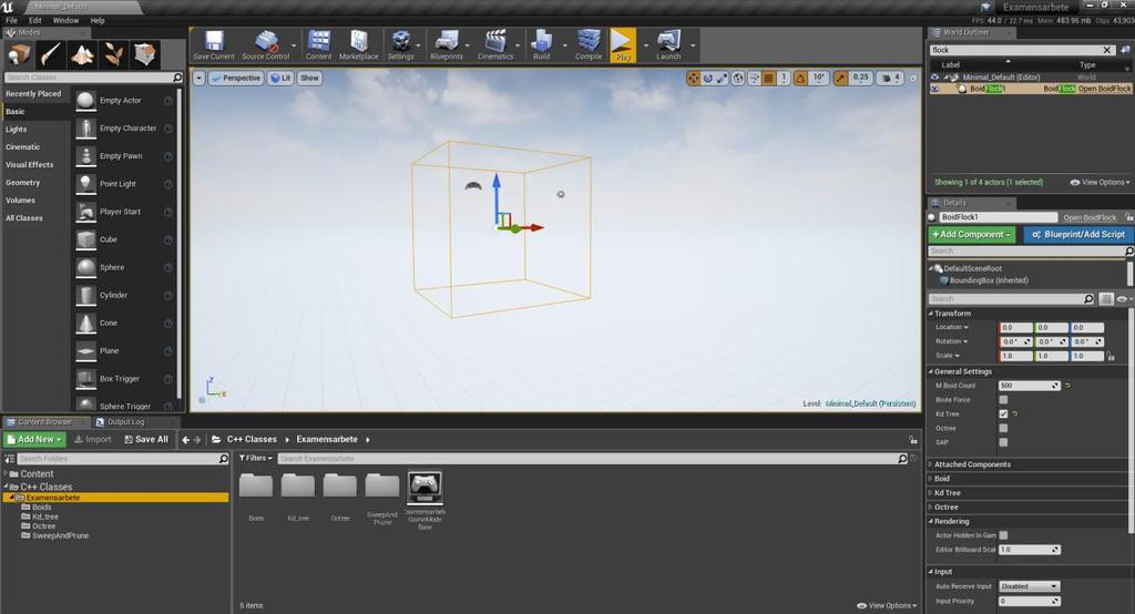 4 Implementation De valda algoritmerna för arbetet implementerades i en existerande spelmotor och den spelmotorn som valdes var Unreal Engine 4 (1999-218).