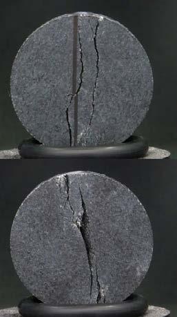 The geologist in Forsmark made the following note when the cores were collected for the core boxes: amphibolite, green foliated, chlorite altered with some slim healed oxidised cracks.