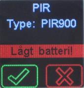 batteri, och nedanstående skärm visas: Om RX900A inte placeras på ladd plattan och