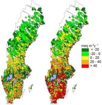 att försurningspåverkan från luftföroreningar och skogsbruk nu troligen är i samma storleksordning, och skogsbrukets betydelse kan förväntas öka i framtiden.