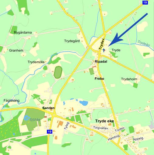 Karta över Skånes kommuner, Tomelilla kommun markerat i grönt Redigerad skämdump från Eniro.
