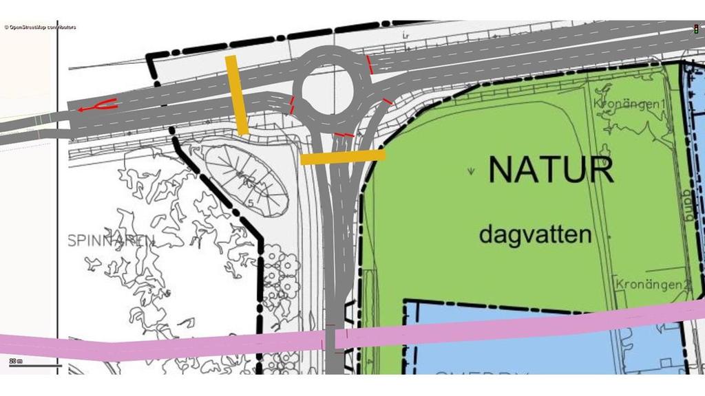 15 (27) Scenario 5 alstrad trafik norra plus södra området med cpl västra korsningen Arkösundsvägen/verksamhetsområdena För att lösa kapacitetsproblemen som uppstår i scenariot ovan för cirkulationen
