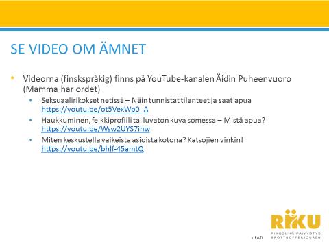 Presentationen kan användas tillsammans med övriga