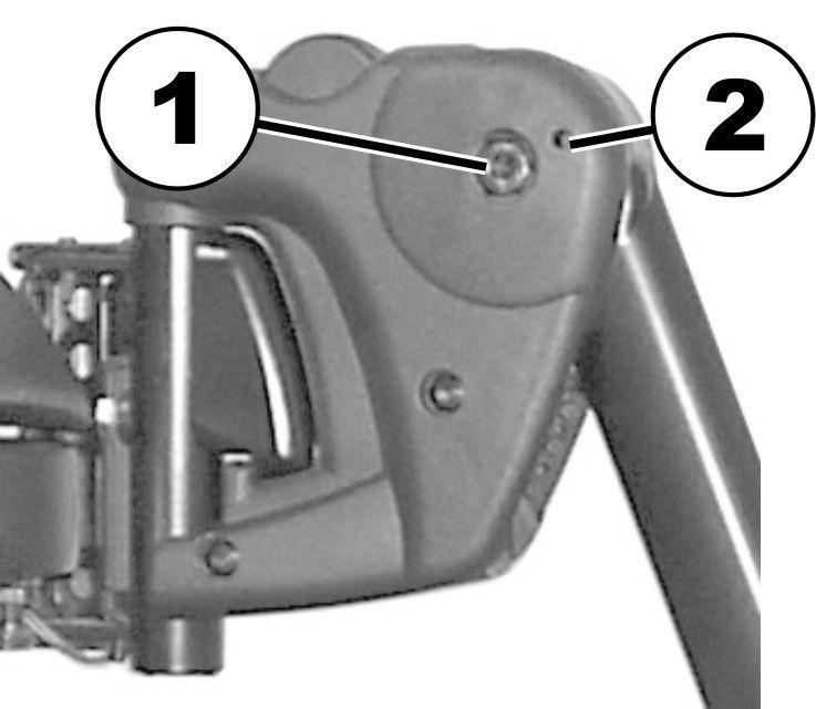 Invacare Bora/Spectra XTR-serien 6 mm insexnyckel 3. 1. Lossa skruven (1) med hjälp av insexnyckeln. 2.