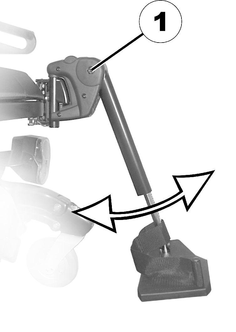 Invacare Bora/Spectra XTR-serien 5. 5.16.4 Inställning av benstödens längd FÖRSIKTIGT!