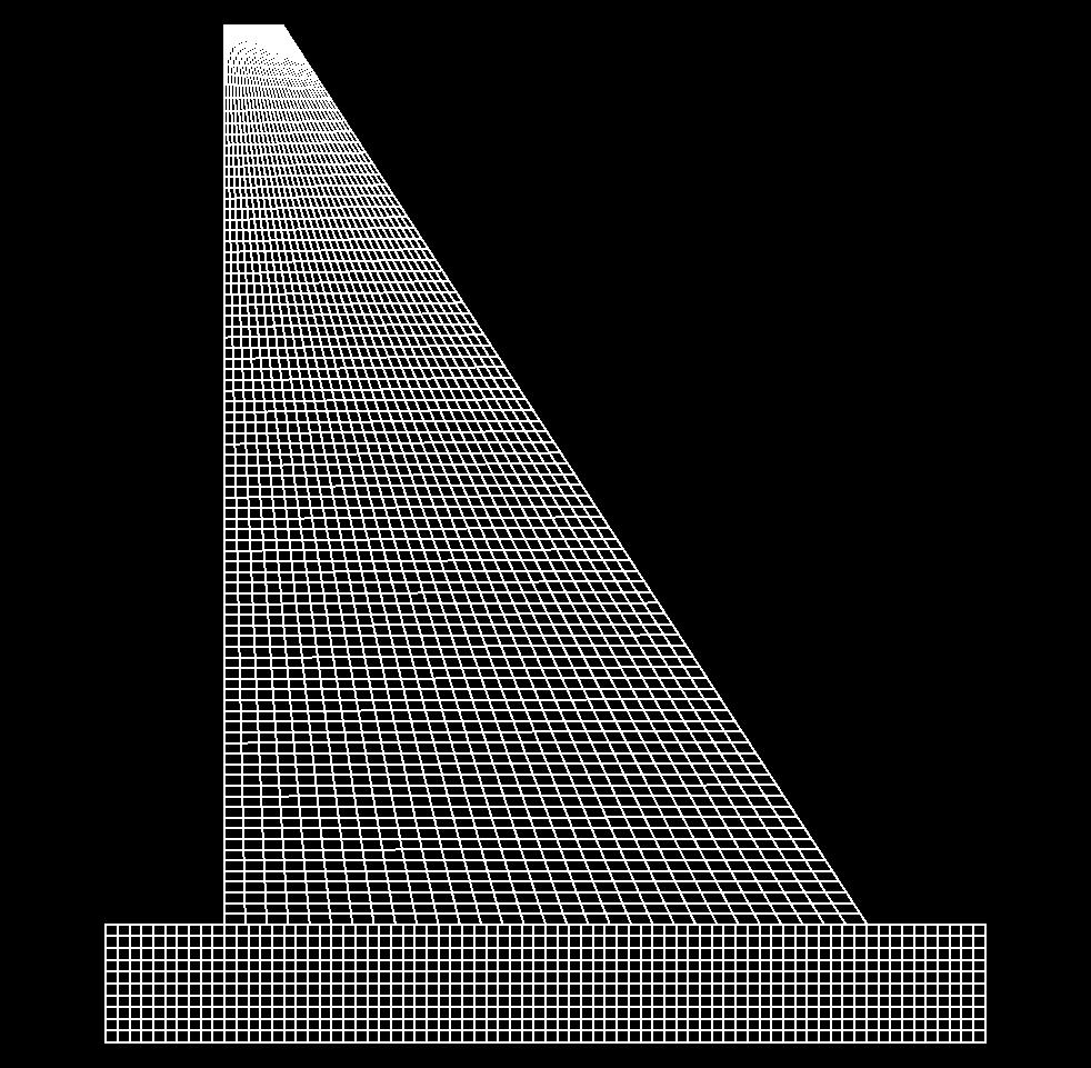CHAPTER 5. STABILITY ANALYSES Plane stress elements of type CPS4, were used for the buttress monolith where the thickness of the elements is small in relation to the width.