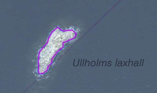 enskilda öar Arbetsinsats åtgång (1: <0,5 dv, 2: 0,5-1 dv, 3: >1 dv) Total areal 50402 Ullholmens laxhall SE0610006 1 1 0,16 Beskrivning: Skäret tillagt vid fältbesök, ej med i ansökan.