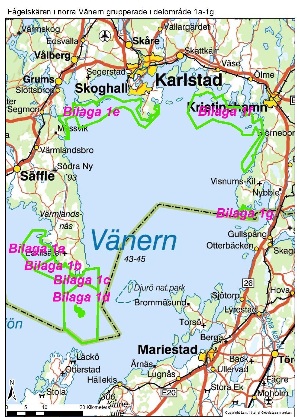 Sida 7(8) Copyright Lantmäteriet Geodatasamverkan Bilagor Bilaga 1a. Kartor och detaljerade beskrivningar till fågelskär i norra delen av Millesviks skärgård, SE0610001, delområde 303-304 Bilaga 1b.
