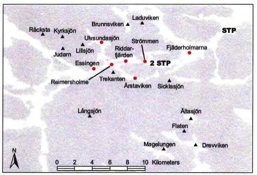 29 Figur 25 Sjöar och fjärdar som analyserats med avseende på prioriterade substanser