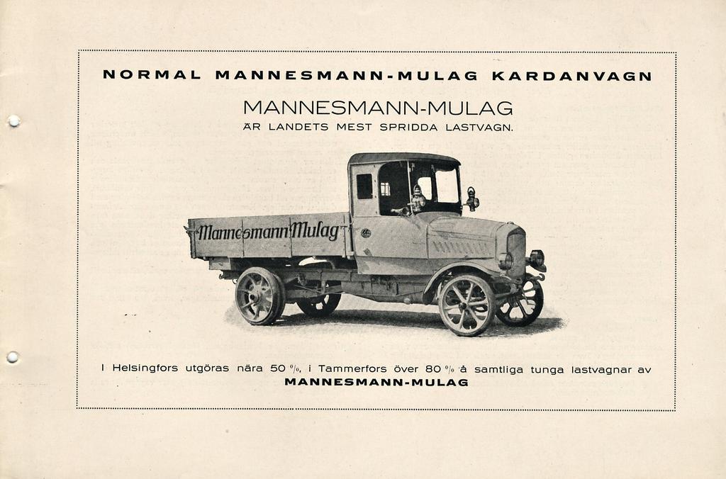 NORMAL MANNESMANN-MULAG KARDANVAG N MANNESMANN-MULAG AR LANDETS MEST SPRIDDA LASTVAGN.