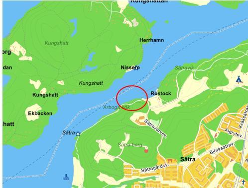 4 Sätra varv Hamnen i Sätra varv i Stockholms kommun ligger söder om Kungshatt.