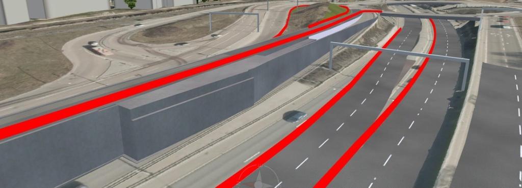 6 (7) 3.4 RAMP A, TRAFIKOMLÄGGNINGSSKEDE 3 (RITNING 000P0833-34) Detta skede innebär att den nya påfartsrampen från Trafikplats Åbyvägen tas i bruk men bara för norrgående trafik.